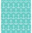 seamless pattern with anchor on blue striped vector image