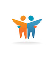 two friends logo people teamwork concept symbol vector image vector image