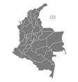 colombia departments map grey vector image