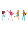 retro man woman characters disco dancers vector image vector image