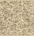 seamless pattern with paper ships vector image vector image