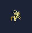warrior riding horse gold logo vector image