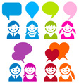 communication people icon set vector image