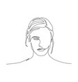 continuous one line portrait woman symmetric vector image