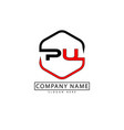 pu logo vector image vector image