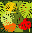 tile tropical pattern with exotic leaves vector image vector image