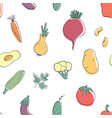 vegetables seamless pattern vegetarian healthy vector image