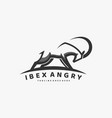 logo ibex angry simple mascot style vector image