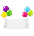 white paper banner with balloons vector image