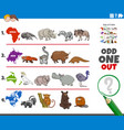 odd one out picture game with wild animal species vector image