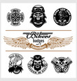 set vintage motorcycle labels badges vector image