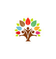 colorful tree family logo vector image
