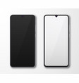 realistic smartphone mock up set mobile phone vector image