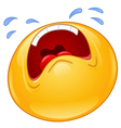 crying emoticon vector image