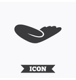donation hand sign icon charity or endowment vector image