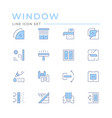 set color line icons window vector image