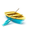 wooden fisherman boat vector image