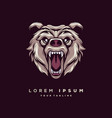 awesome angry bear logo design vector image
