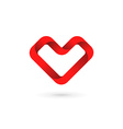 letter v heart logo icon design template elements vector image vector image