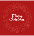 merry christmas social media banner with linear vector image