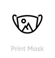 print on mask icon editable line vector image vector image