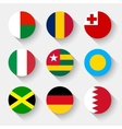 flags of the world round buttons vector image