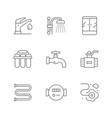 set line icons plumbing vector image