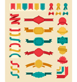 big retro ribbons and labels set vector image