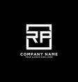 rp initial logo inspirations square template vector image