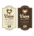 set of cocoa labels vector image