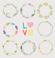 set with floral wreaths template for wedding vector image vector image