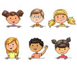 funny portraits children different nationalities vector image vector image