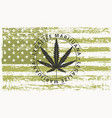 banner for legalize marijuana with cannabis leaf vector image