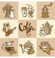 coffee decorative set vector image