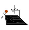 side view a basketball half court vector image