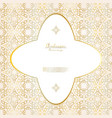 arabesque pattern gold flower background template vector image vector image
