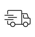 fast shipping delivery truck line icon vector image vector image