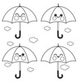 cute umbrella characters vector image vector image