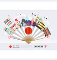 japan famous landmarks travel background vector image vector image