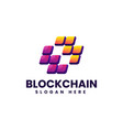 logo blockchain gradient colorful style vector image