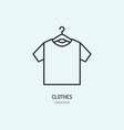 t-shirt on hanger icon clothing shop line logo vector image