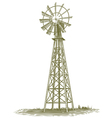 woodcut windmill vector image vector image