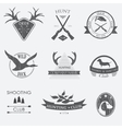 set of vintage hunting labels and design elements vector image
