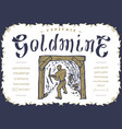 font goldmine craft retro vintage typeface design vector image vector image