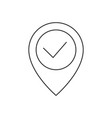 location pin with check mark line icon vector image vector image