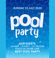 pool summer party invitation banner flyer design vector image vector image