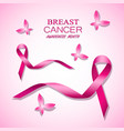 breast cancer awareness pink ribbons vector image