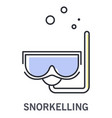 snorkelling icon with snorkel mask and water vector image