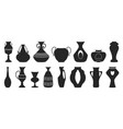vase for flower black on white vector image