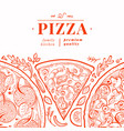 italian pizza banner template hand drawn vintage vector image